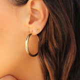 14K Solid Yellow Gold 4mm Tube Hoops Earrings