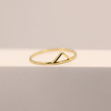 14K Solid Yellow Gold Triangle Ring