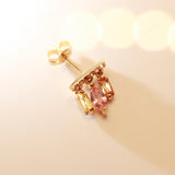 14K Solid Yellow Gold CZ Chandelier Earring