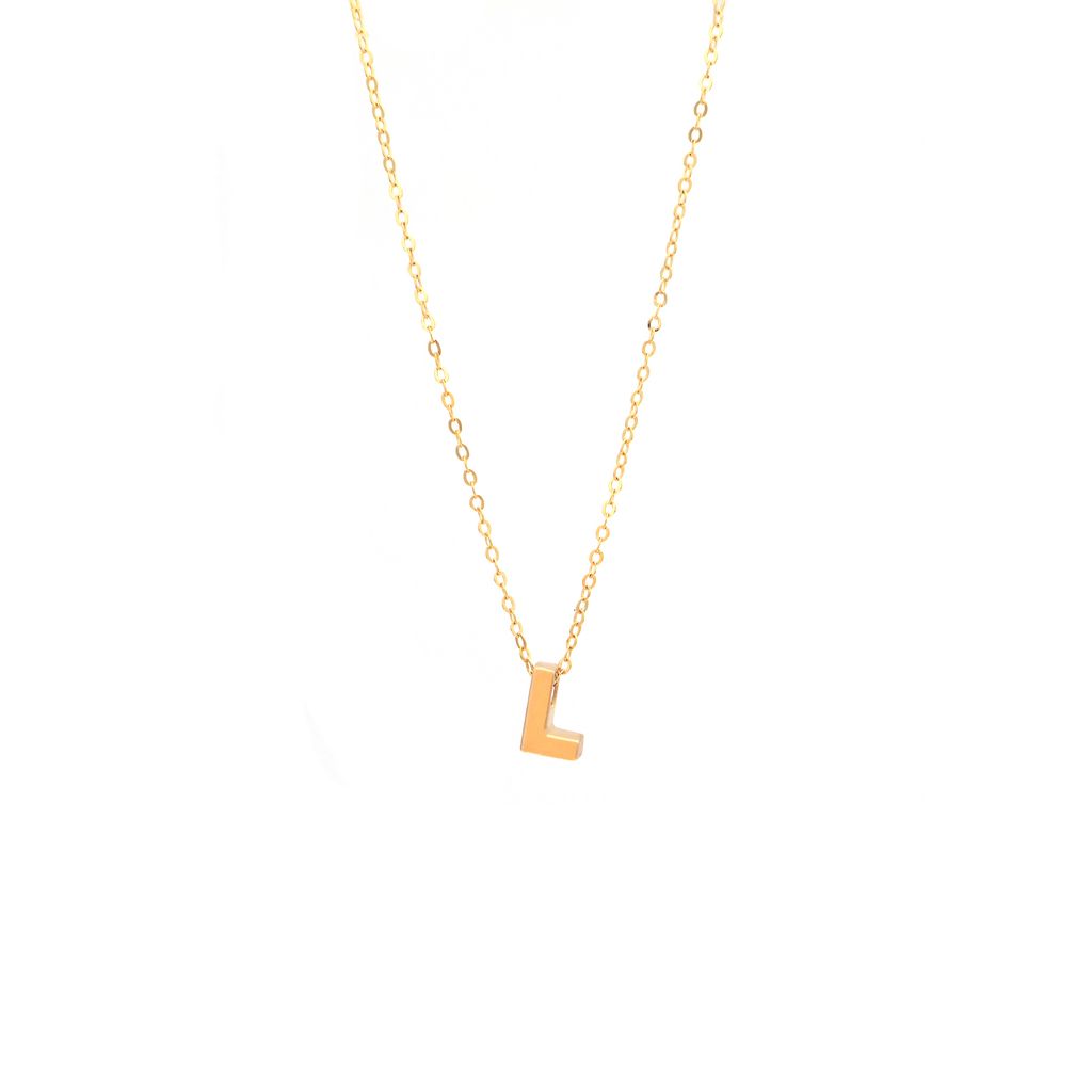 14K Solid Yellow Gold Customizable Initial/Charm Necklace