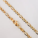 14K Solid Yellow Gold Figaro Chain