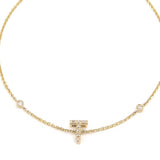 Customizable 14K Solid Yellow Gold Initial Diamond Bracelet