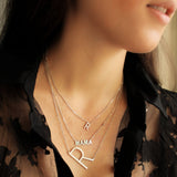 925 Sterling Silver Pave Diamonds Initial Neckalce