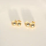 14K Solid Yellow Gold Half Ball Stud Earrings