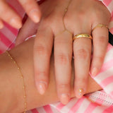 14K Solid Yellow Gold CZ Heart & Infinity Symbol Ring