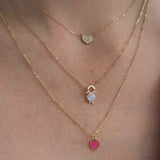 14K Solid Yellow Gold Boy or Girl Pave Diamond Pendant