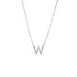 925 Sterling Silver Pave Diamonds Initial Neckalce
