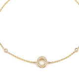Customizable 14K Solid Yellow Gold Initial Diamond Bracelet
