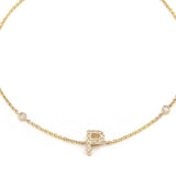 Customizable 14K Solid Yellow Gold Initial Diamond Bracelet