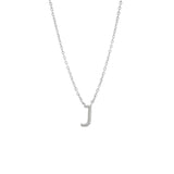 925 Sterling Silver Pave Diamonds Initial Neckalce