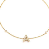 Customizable 14K Solid Yellow Gold Initial Diamond Bracelet