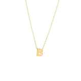 14K Solid Yellow Gold Bulk Initial Necklace with Diamond