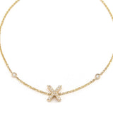 Customizable 14K Solid Yellow Gold Initial Diamond Bracelet