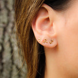 14K Solid Yellow Gold Zodiac Sign Stud Earring