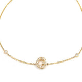 Customizable 14K Solid Yellow Gold Initial Diamond Bracelet
