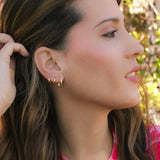 14K Solid Yellow Gold Oval Open Hoops Earrings