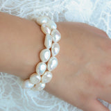 Baroque Fresh Water Pearls Elastic Bracelet