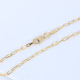14K Solid Yellow Gold Baby Paperclip Link Anklet