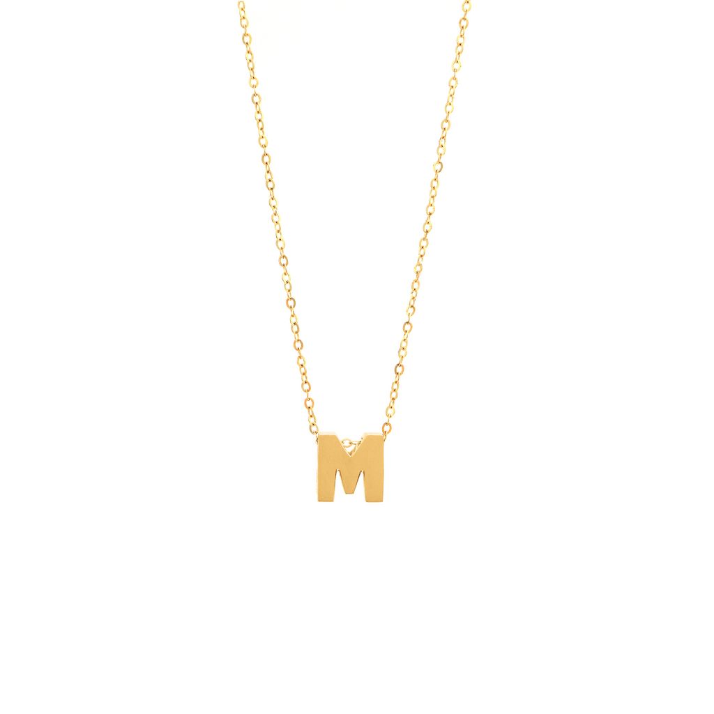 14K Solid Yellow Gold Customizable Initial/Charm Necklace