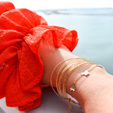 14K Solid Yellow Gold Multi Diamond Cut Bracelet