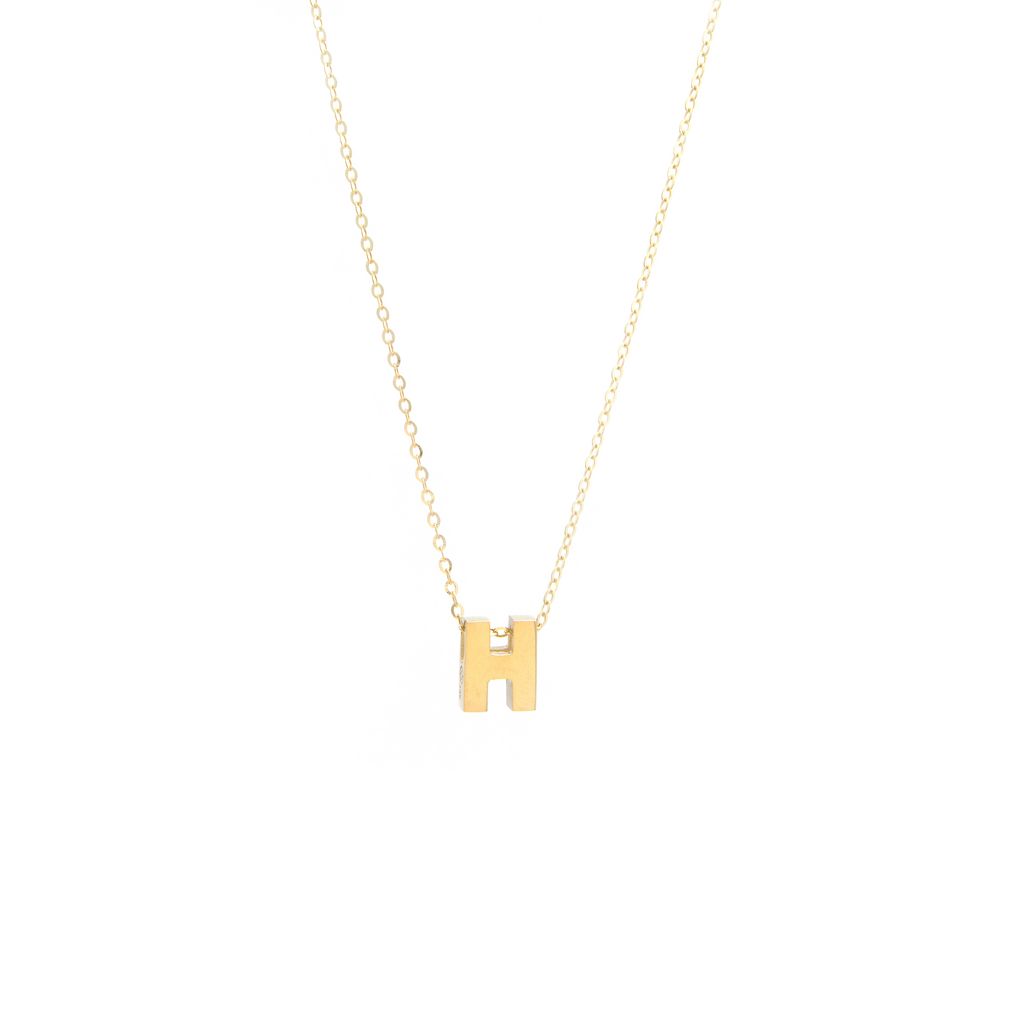 14K Solid Yellow Gold Customizable Initial/Charm Necklace