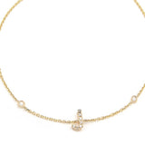 Customizable 14K Solid Yellow Gold Initial Diamond Bracelet