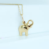 14K Yellow Gold Elephant Pendant
