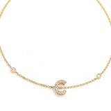 Customizable 14K Solid Yellow Gold Initial Diamond Bracelet