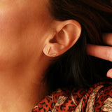 14K Solid Yellow Gold CZ Heel Earrings