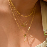 14K Solid Yellow Gold Hand Crafted Vintage Paperclip Chain