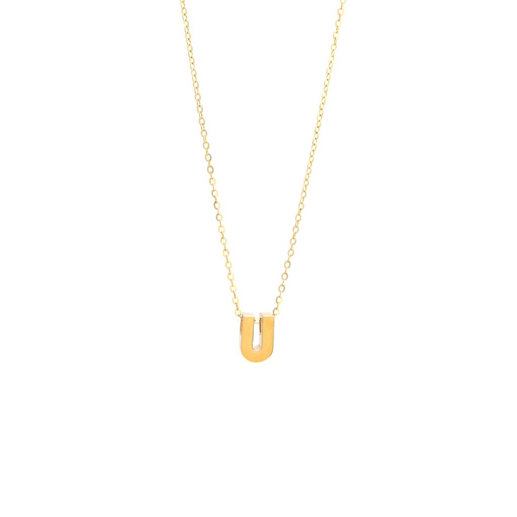 14K Solid Yellow Gold Customizable Initial/Charm Necklace