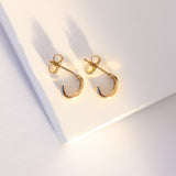 14K Solid Yellow Gold Oval Open Hoops Earrings