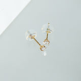 14K Solid Gold CZ Princess Cut Stud Earrings
