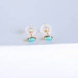 14K Solid Yellow Gold Marquise Cut Stone Stud Earrings