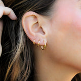 14K Solid Yellow Gold Oval Open Hoops Earrings