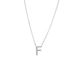 925 Sterling Silver Pave Diamonds Initial Neckalce