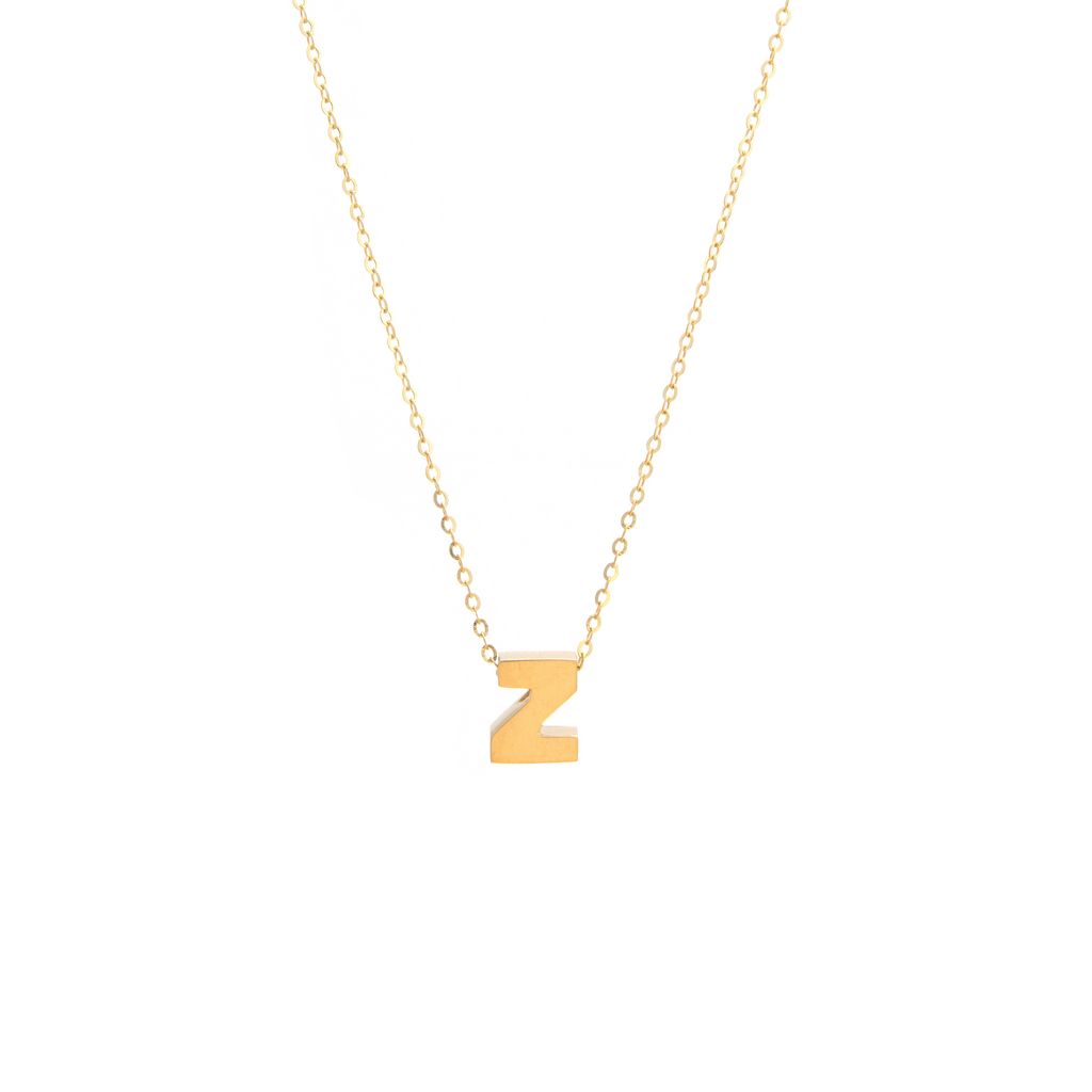 14K Solid Yellow Gold Customizable Initial/Charm Necklace