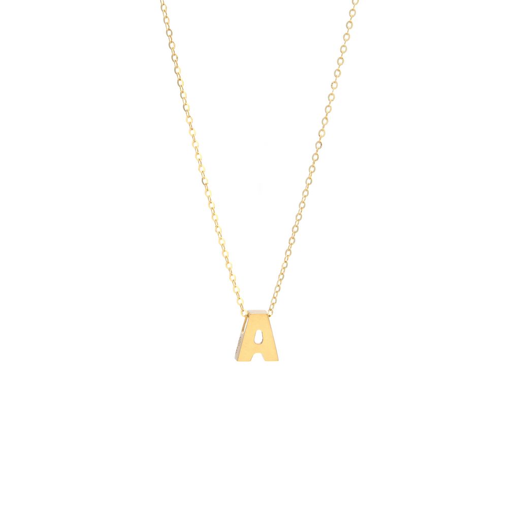14K Solid Yellow Gold Customizable Initial/Charm Necklace