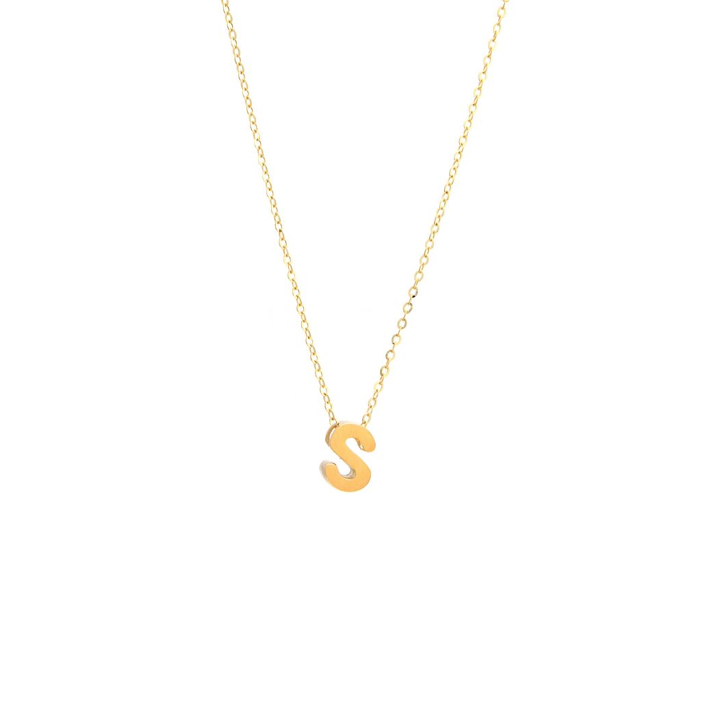 14K Solid Yellow Gold Customizable Initial/Charm Necklace