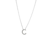 925 Sterling Silver Pave Diamonds Initial Neckalce