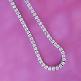 925 Sterling Silver 4mm Cubic Zirconia Tennis Necklace