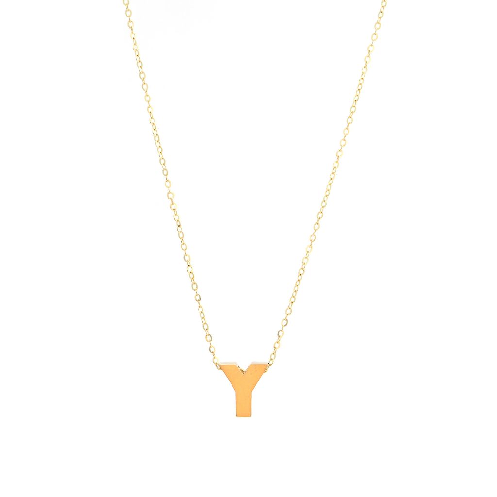 14K Solid Yellow Gold Customizable Initial/Charm Necklace