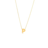 14K Solid Yellow Gold Bulk Initial Necklace with Diamond