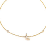 Customizable 14K Solid Yellow Gold Initial Diamond Bracelet