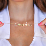 14K Solid Gold Adjustable Dog Paw Necklace