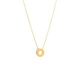 14K Solid Yellow Gold Bulk Initial Necklace with Diamond