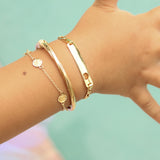 14K Solid Yellow Gold Girl Twisted Bangle