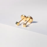 14K Solid Yellow Gold Mini Cube Earrings