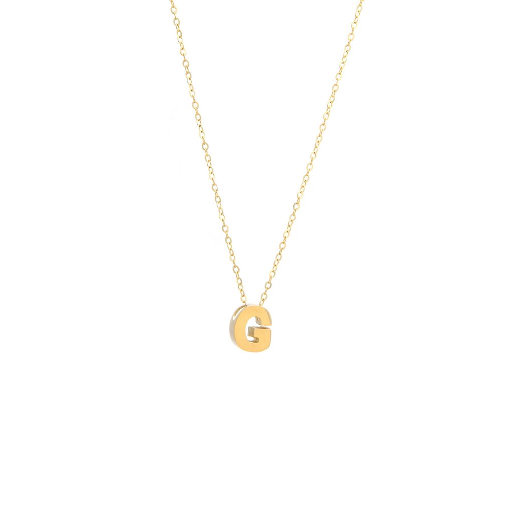 14K Solid Yellow Gold Customizable Initial/Charm Necklace