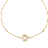 Customizable 14K Solid Yellow Gold Initial Diamond Bracelet